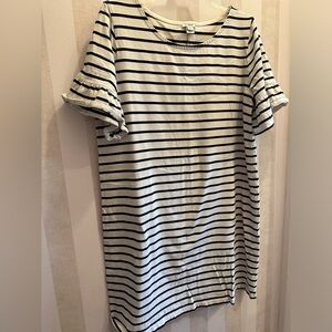 J. Crew Bell Sleeved Striped Dress XL